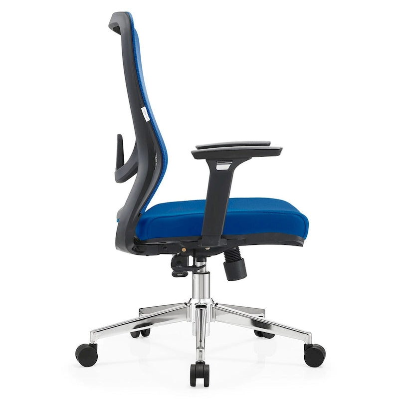 Chaise de bureau en coton avec dossier mi-hauteur en maille