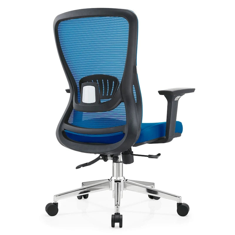 Chaise de bureau en coton avec dossier mi-hauteur en maille