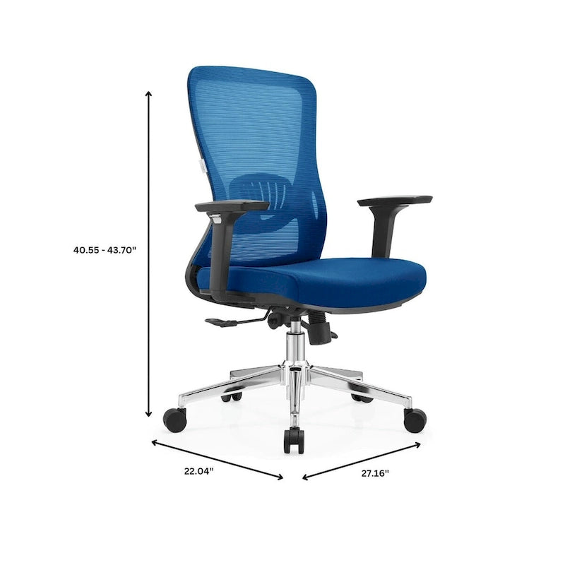 Chaise de bureau en coton avec dossier mi-hauteur en maille