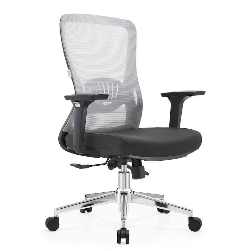 Chaise de bureau en coton avec dossier mi-hauteur en maille