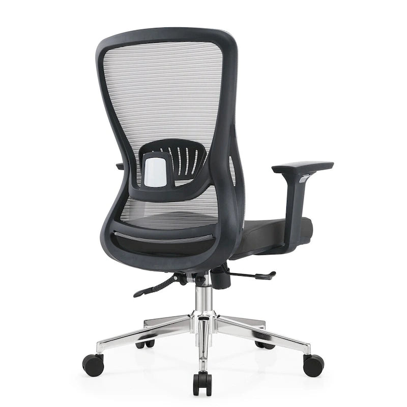 Chaise de bureau en coton avec dossier mi-hauteur en maille