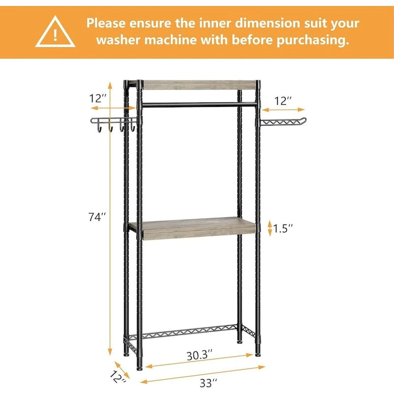 Étagère de rangement au-dessus de la laveuse et de la sécheuse